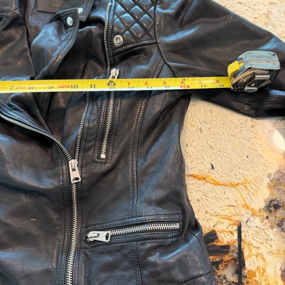 ALLSAINTS CATCH LEATHER BIKER JACKET - Picture 8 of 11